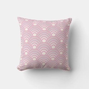 Japanese Pastel Waves Pattern Cushion