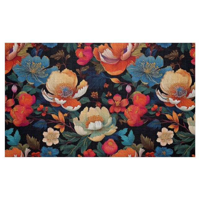 Japanese pattern fabric black peony (Fat Quarter)
