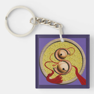 Japanese Pattern Initial [S] Suzu and Sayagata Key Ring