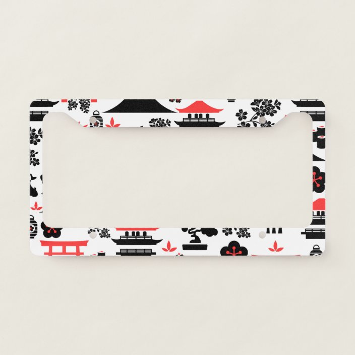 Japanese Pattern Licence Plate Frame Zazzle.co.uk