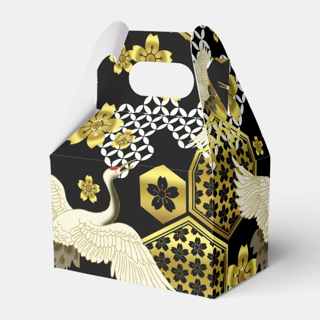japanese pattern party favour box Cranes (Front Side)