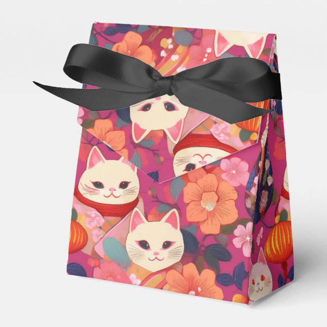 japanese pattern party favour box Cranes (Front Side)