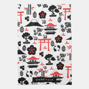 Japanese Pattern Tea Towel