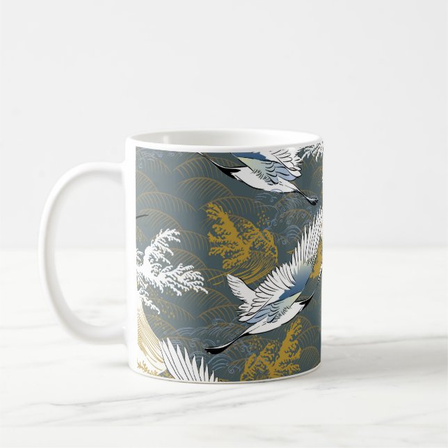 Japanese pattern. Traditional motif background wit Coffee Mug (Left)