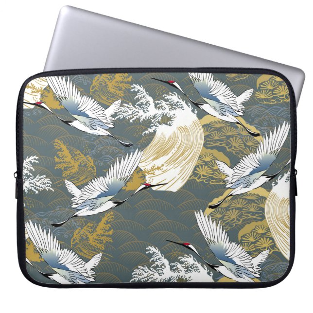 Japanese pattern. Traditional motif background wit Laptop Sleeve (Front)