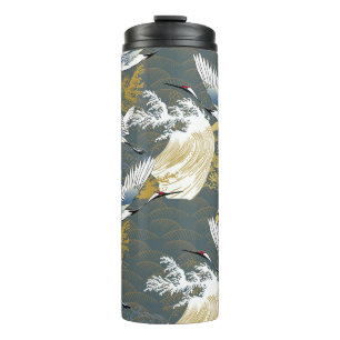 Japanese pattern. Traditional motif background wit Thermal Tumbler