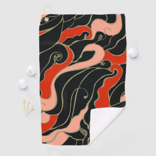 Japanese Patterns. Kelp.  Golf Towel