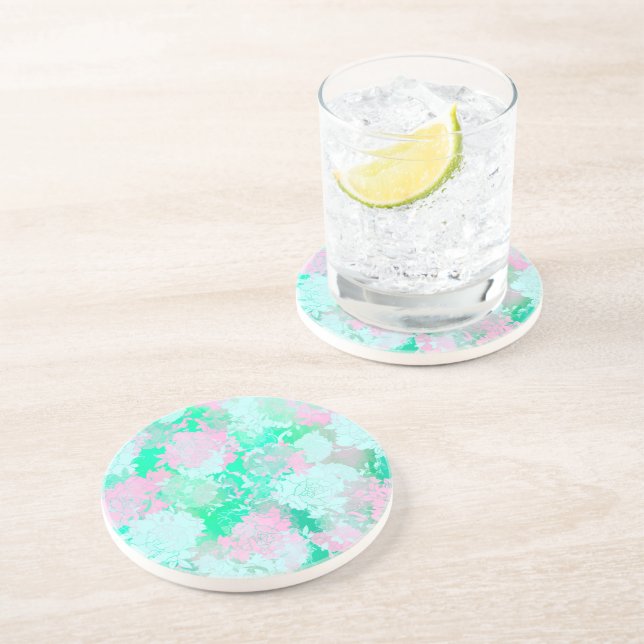 Japanese pink,flowers patterns coaster (Side)