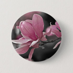 Japanese Pink Saucer Magnolia 6 Cm Round Badge