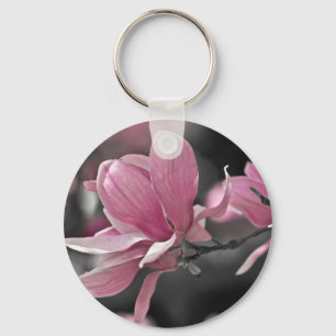 Japanese Pink Saucer Magnolia Key Ring