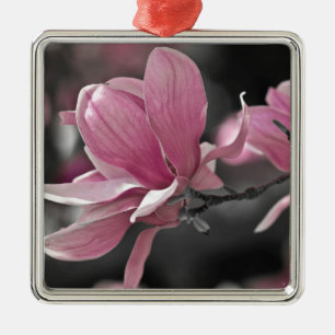 Japanese Pink Saucer Magnolia Metal Tree Decoration