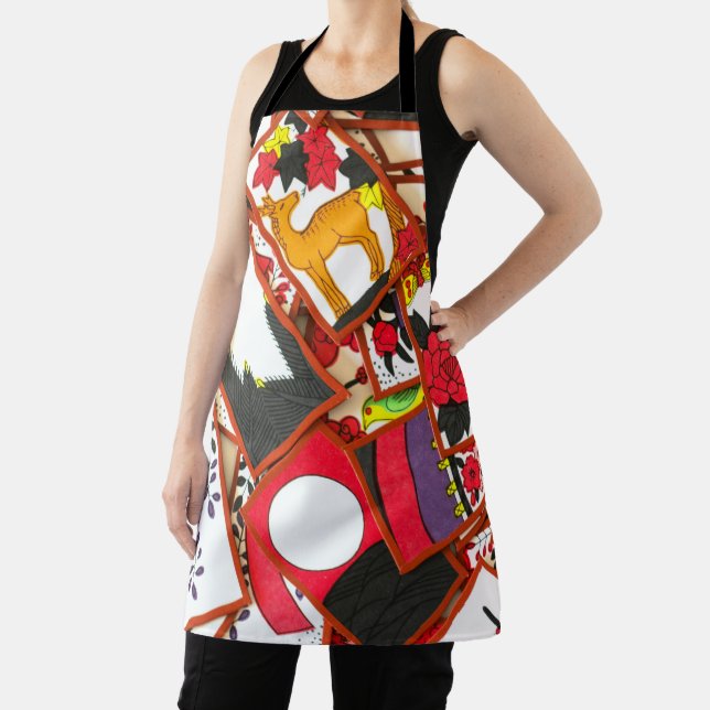 Japanese Playing Cards Illustration (Various) Apron (Insitu)