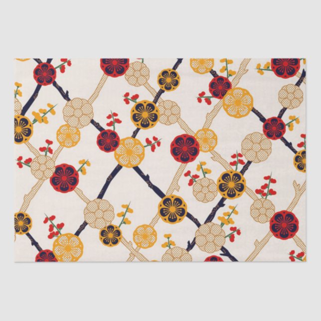 Japanese Plum Blossom Pattern Tissue Paper (Front)