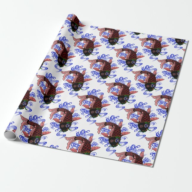Japanese Poisson Wrapping Paper (Unrolled)