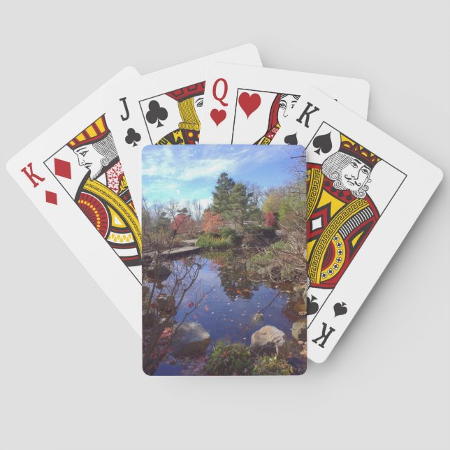 Japanese pond by E.A. Schneider Playing Cards (Back)