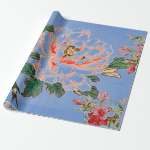 JAPANESE PRINT COLLAGE BLUE Wrapping Paper