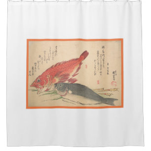JAPANESE PRINT FISH CUSTOMIZABLE Shower Curtain