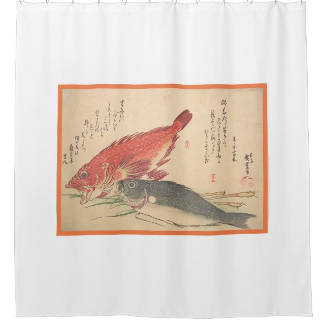JAPANESE PRINT FISH CUSTOMIZABLE Shower Curtain (Front)