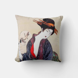 Japanese Print, Lady with Fan Cushion