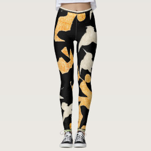 JAPANESE PRINT OF CROWS Leggings