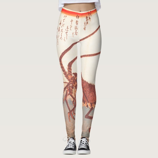 JAPANESE PRINT OF LOBSTER PRINTED Leggings (Front)