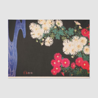 JAPANESE PRINT STREAM AND FLOWERS Tissue Paper