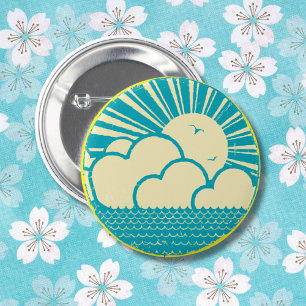 Japanese print vintage design Japan style 6 Cm Round Badge