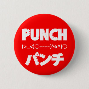 Japanese Punch Emoticons 6 Cm Round Badge