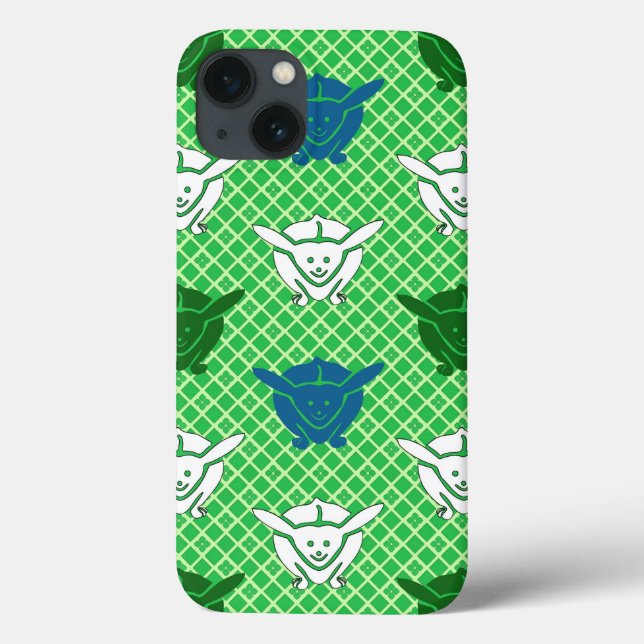 Japanese rabbit print, green, blue and white Case-Mate iPhone case (Back)