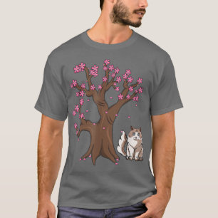 Japanese Ragdoll Cat Mum Cherry Blossom T-Shirt