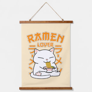 Japanese Ramen Cat Ramen Lover  Hanging Tapestry