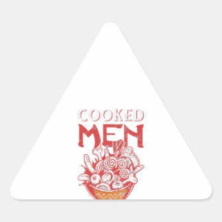 Japanese Ramen Food Pun Humour Cooked Men Kawaii Triangle Sticker