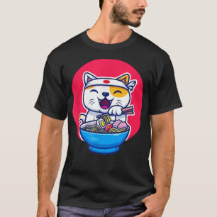 Japanese Ramen Kawaii Anime Cat Love-r Dad Mom, Bo T-Shirt