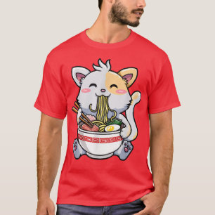 Japanese Ramen Kawaii Anime Cat Love-r Dad Mum, Bo T-Shirt