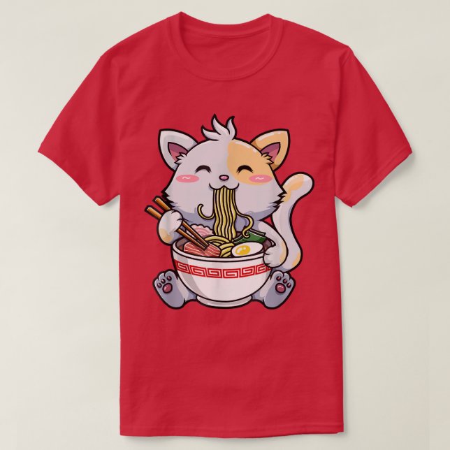 Japanese Ramen Kawaii Anime Cat Lover Dad Mum, Boy T-Shirt (Design Front)