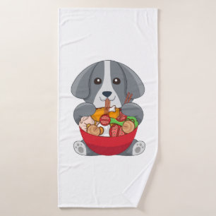 Japanese Ramen Noodle Dog Lover Animal Dog Breeder Bath Towel