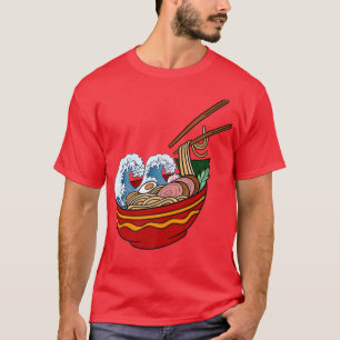 Japanese Ramen Noodles Anime Funny Japan Cat Premi T-Shirt