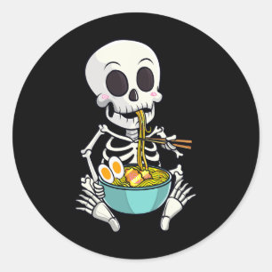 Japanese Ramen Noodles Anime Halloween Costume  Classic Round Sticker