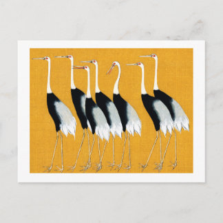 Japanese red crown crane - Ogata Korin - Art Postcard