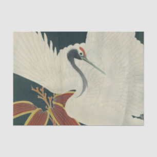 Japanese Red Crowned Crane Vintage Fine Art Tissue Paper