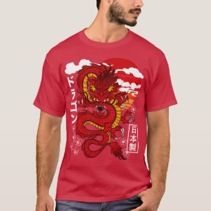 Japanese Red Dragon Asian Tattoo Inspired Retro 80 T-Shirt