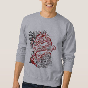 Japanese Red Dragon Men's Sweatshirt
