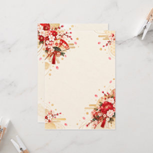 Japanese Red & Gold Wedding Invitation