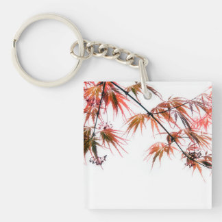 Japanese Red Maple Art Photography Key Ring