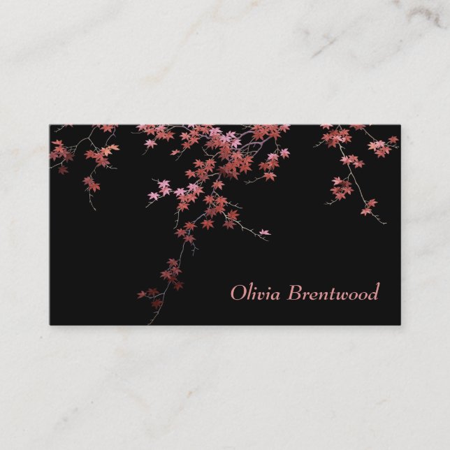 Japanese Red Maple Leaves Business Card (Front)