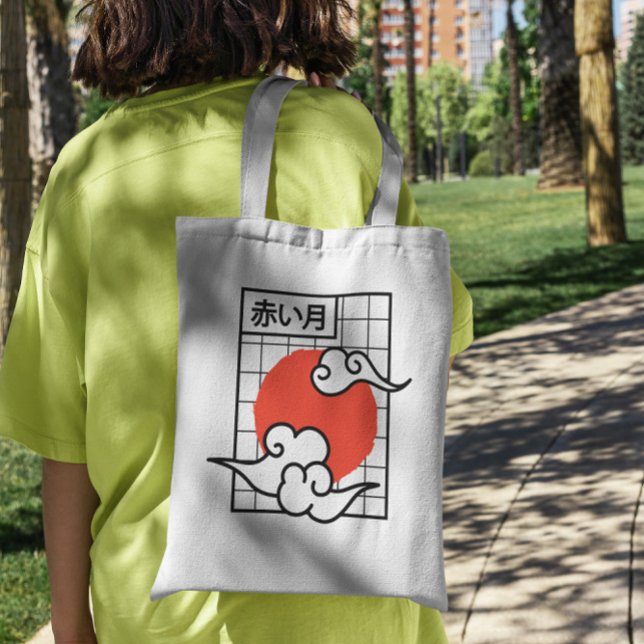 Japanese Red Moon Tote Bag (Creator Uploaded)