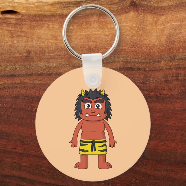 Japanese Red Oni: Cool Yokai Key Ring (Front)