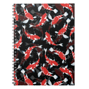 Japanese Red Pond Fishes - Koi Fish Pattern Notebook