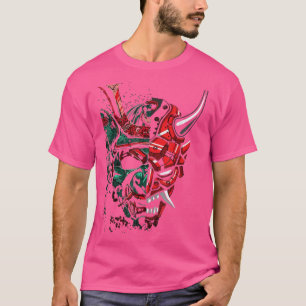 Japanese Red Samurai Oni Mask Ogre (2) T-Shirt