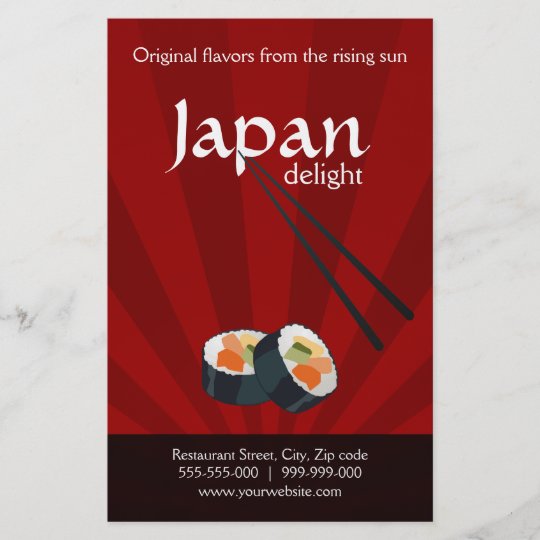 Japanese Restaurant Flyer Zazzle Co Uk